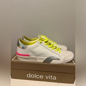 Dolce Vita Leather Lace-up Sneakers - Zina - Neon Multi - 11